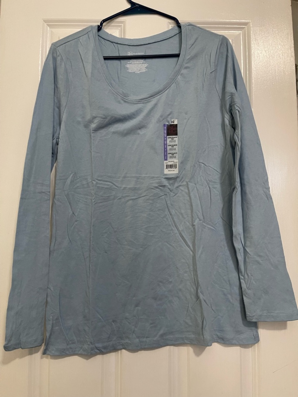 No Boundaries Light Blue Long Sleeve Scoop Neck Top
